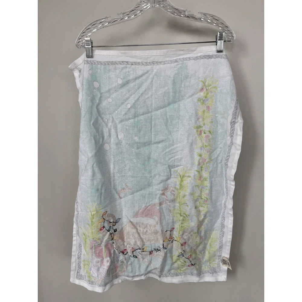 Anthropologie Christmas Octopus‎ Tea Towel Coastal Holiday Hand Towel Cotton